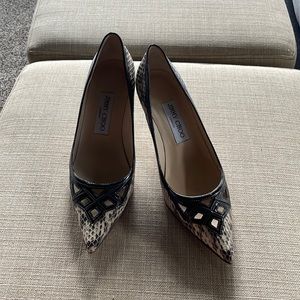 Jimmy Choo snakeskin heels.  Barely worn, like new.